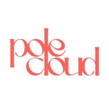 Stylized text logo reading 'pole cloud' in a coral color on a white background.