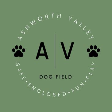 Logo for Ashworth Valley Dog Field featuring paws and text on green.