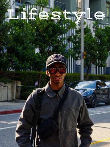 A stylish man in sunglasses and cap on a city street with 'Lifestyle' text above.