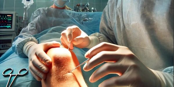 doctor: performing surgery on knee