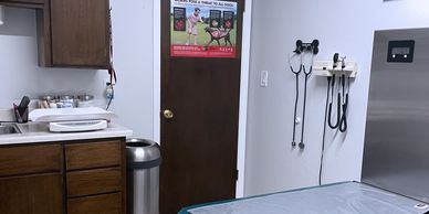 Veterinary exam room