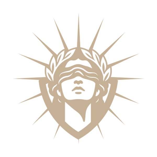 Blind Justice C.I.C logo in gold