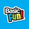 Colorful Basic Fun! logo on a blue background.
