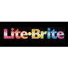 Colorful Lite-Brite logo on a black background.