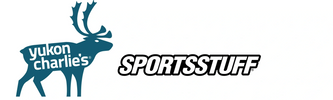 Logo of Yukon Charlie's and Sportsstuff side by side.