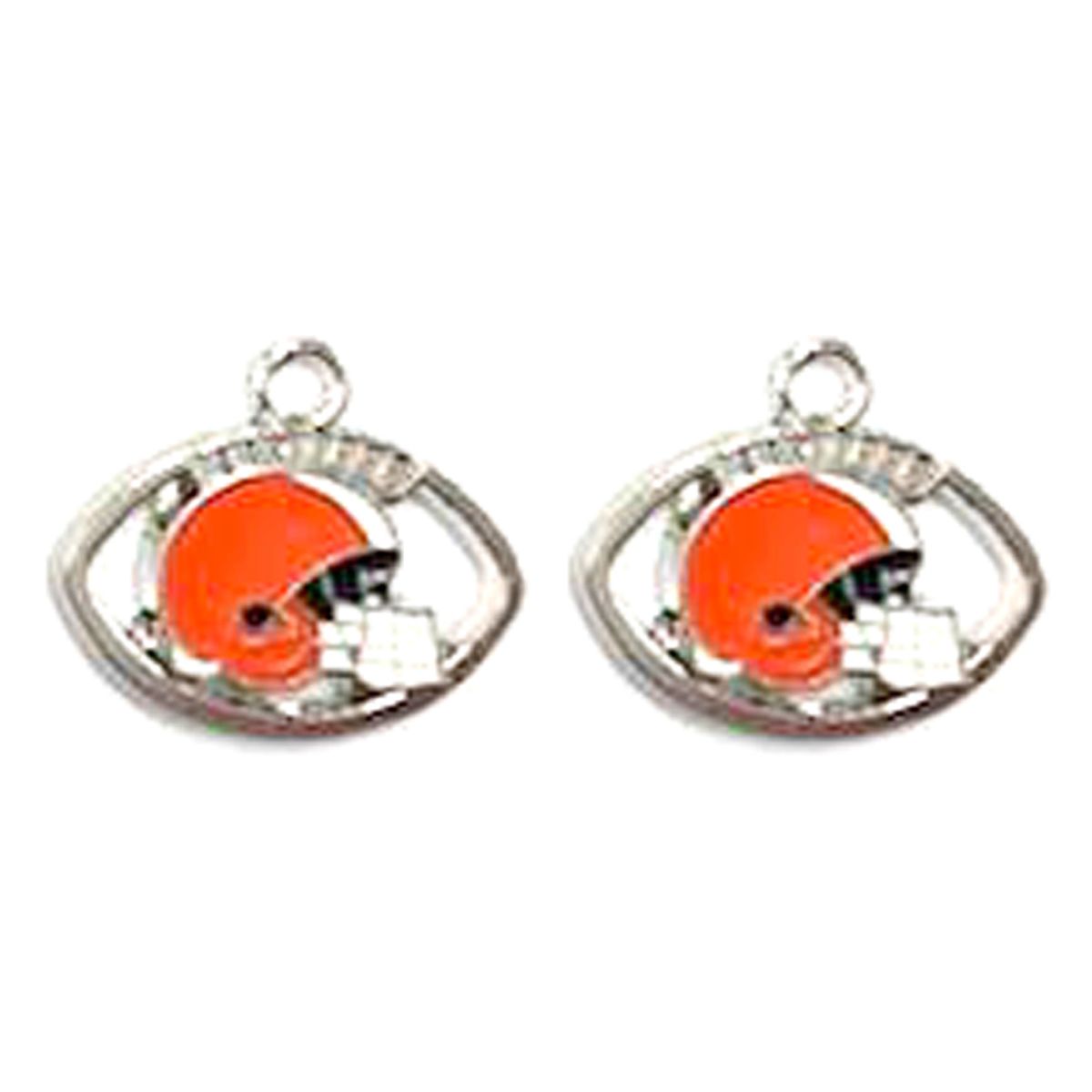 Stainless Steel 8in Cleveland Browns Logo Dangle Bracelet JJBRC570