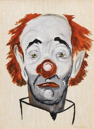 "Melancholy Clown", self-portrait by Frank Sinatra while filming The Joker is Wild circa 1957