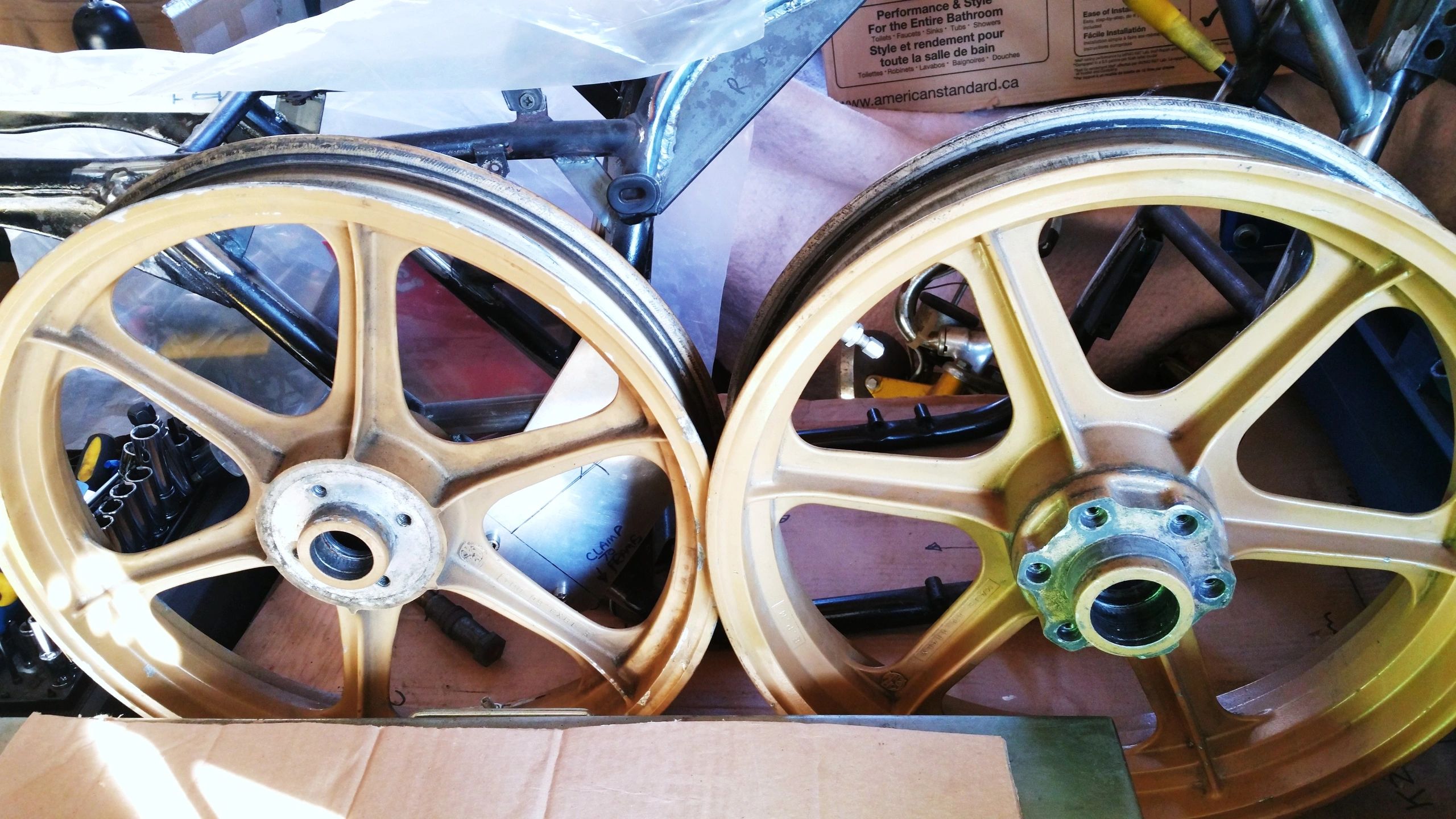 Getting our 6 Spoke EPM Wheels ready for powder coating!
