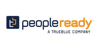 Logo of PeopleReady, a TrueBlue company.