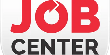 Logo of a job center with bold red and black text.