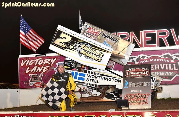Opening Night winner AJ Flick at Lernerville Speedway (His 50th career win at the Sarver oval)