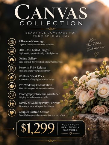 Canvas Collection offers wedding photography for $1,299.
