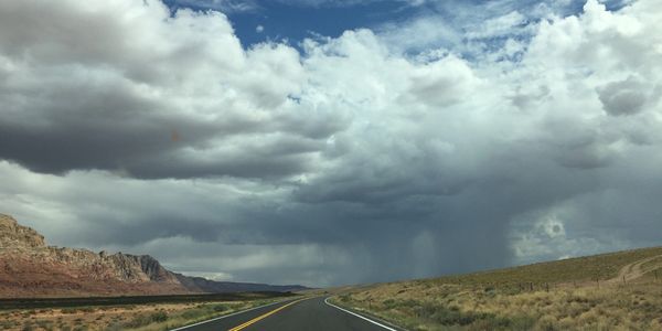 Driving into a thunderstorm in Arizona