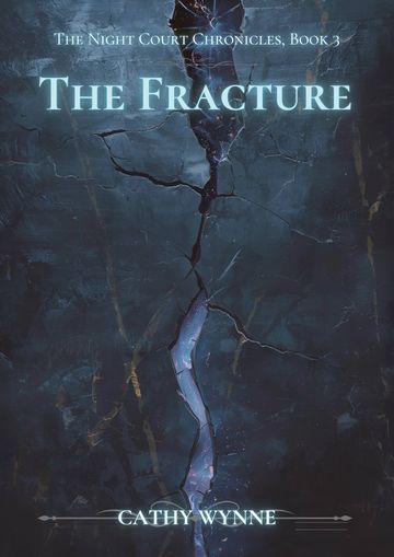 Book cover of The Fracture with a cracked dark stone background.