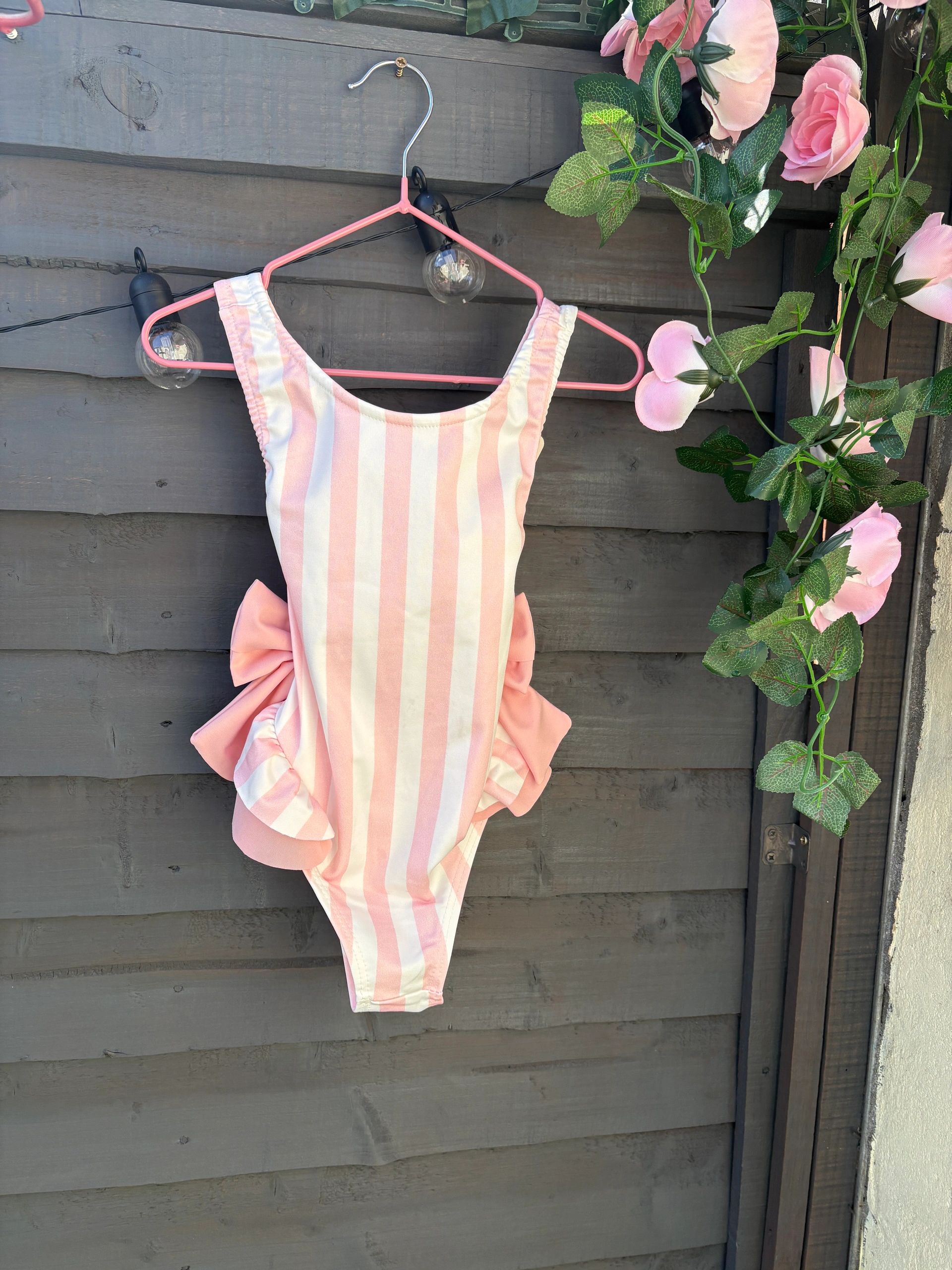 🍬 Candy Stripe Bow Swimsuit