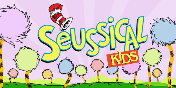 Seussical Kids logo with colorful Truffula trees.