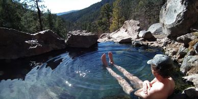 camping, hiking, natural hot springs, battleship rock, Jemez river, soda dam, Santa Fe National Fore