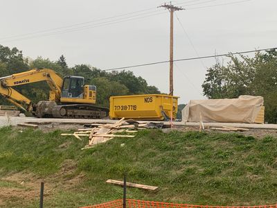 Dumpster on construction site