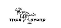 Logo of T-Rex Hydro with dinosaur graphic.