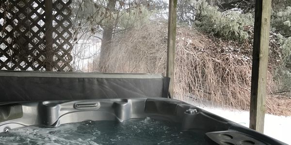 Hot Tub at Pleasant View Cottage, Pleasant View Cabins at Hocking Hills Farm, HockingHillsFarm.com