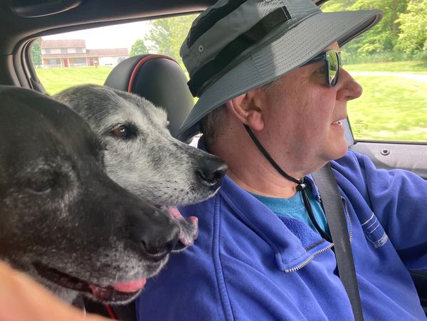 Rich spending quality time with Maggie (left) and Jake (right).