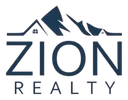 Zion Realty logo with house and mountain design.