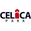 Logo for Celica Park with stylized text and red accent.