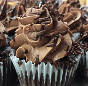 Chocolate cupcake with chocolate buttercream frosting