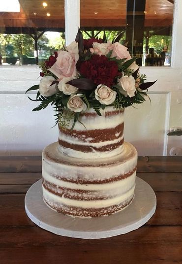 Two tier naked cake wedding shower cake