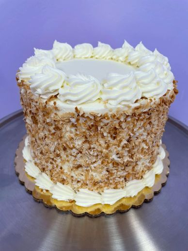 Toasted Coconut cake with toasted coconut