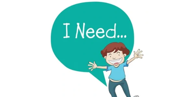 Cartoon boy excitedly saying, "I Need..." in a speech bubble.