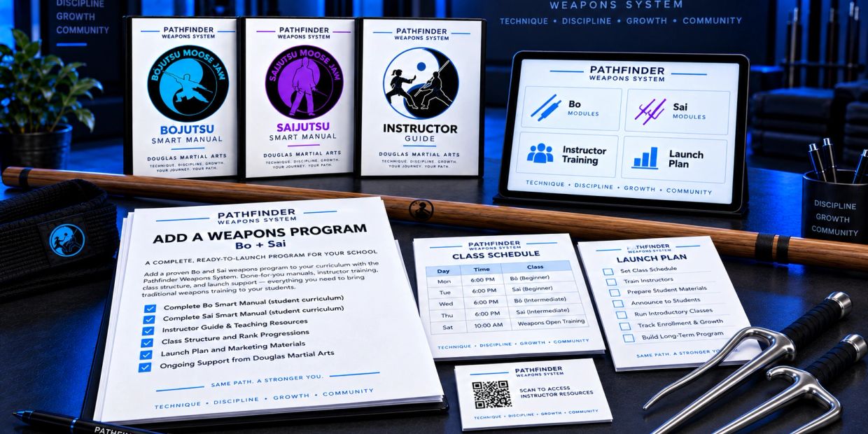 Pathfinder weapons system manuals and training materials displayed.