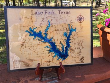 One of our custom lake maps. We offer these
In different sizes and finishes.