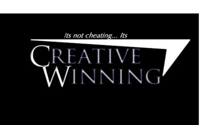 Text graphic stating 'Its not cheating... Its CREATIVE WINNING'.