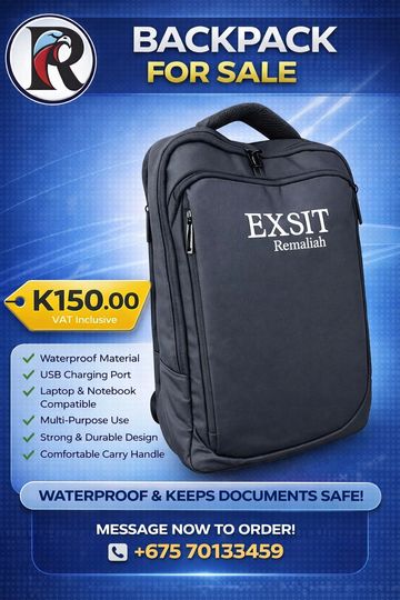 Dark gray waterproof backpack for sale with multiple features and USB charging port.