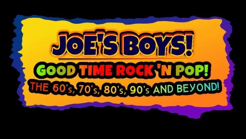 Colorful logo for Joe's Boys featuring good time rock 'n pop from the 60s to beyond.