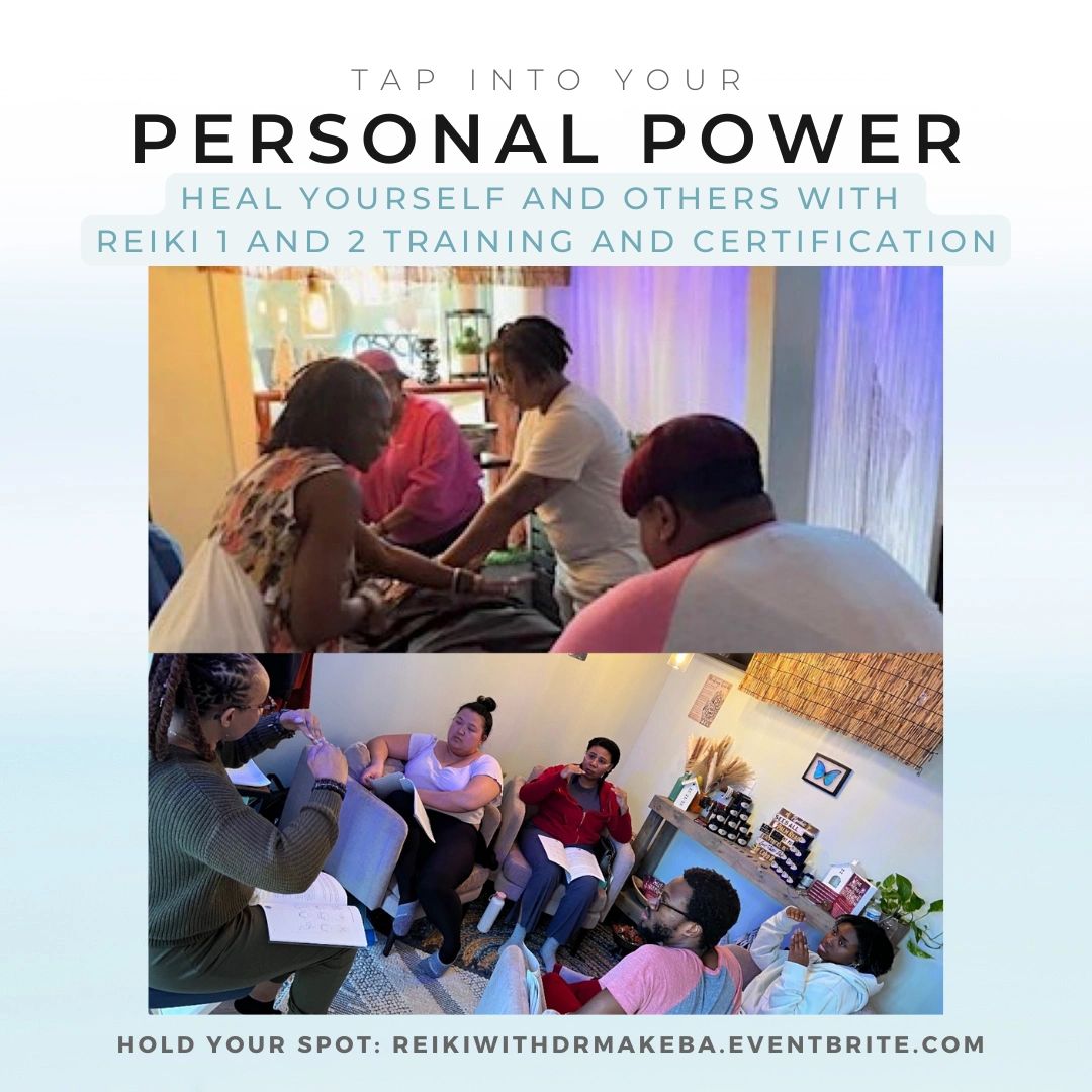 Picture of people doing group reiki and learning reiki hand positions