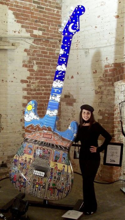 Live Event Paintings by Samantha Smith. Fender Stratocaster Guitar, Rock and Roll Hall of Fame, BBBS