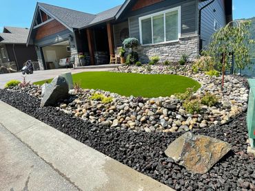 Custom landscape with artificial turf