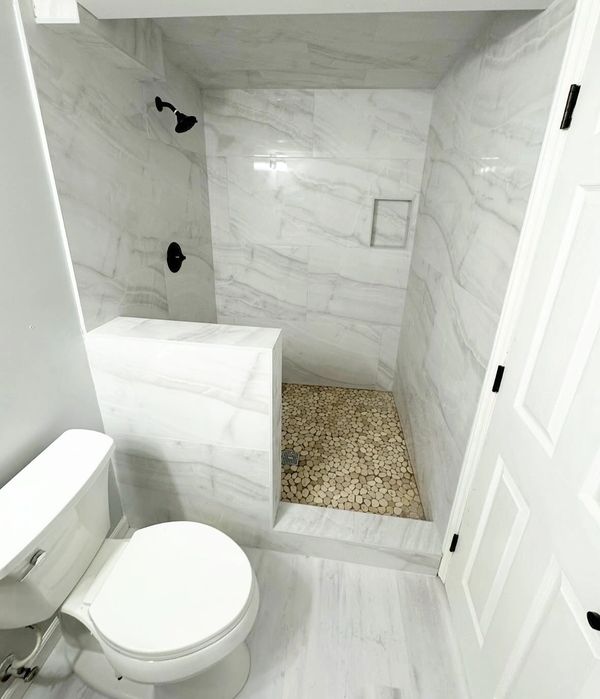 Bathroom remodel with modern tiles