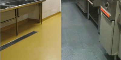 Epoxy flooring installed in commercial kitchens seamless, non-slip surfaces for hygiene 