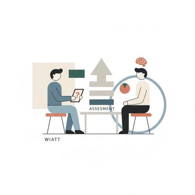 Two people involved in an assessment session.