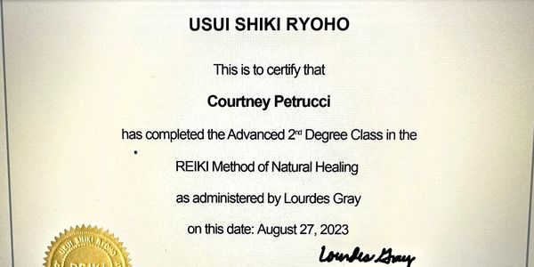 Usui Shiki Ryoho Level 2 Advanced Reiki Certificate