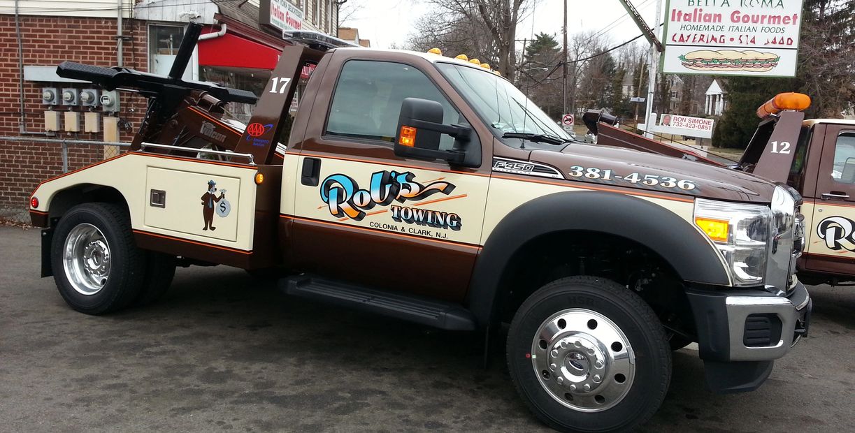 A truck used by our sign installation company in Warren County, NJ