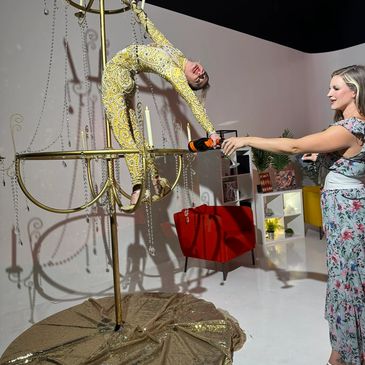 Aerial Chandelier aerial bartending 