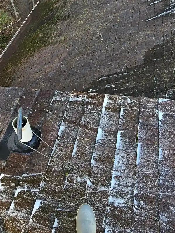 picture of roof being washed