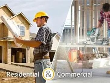 Residential and commercial construction workers at job sites.