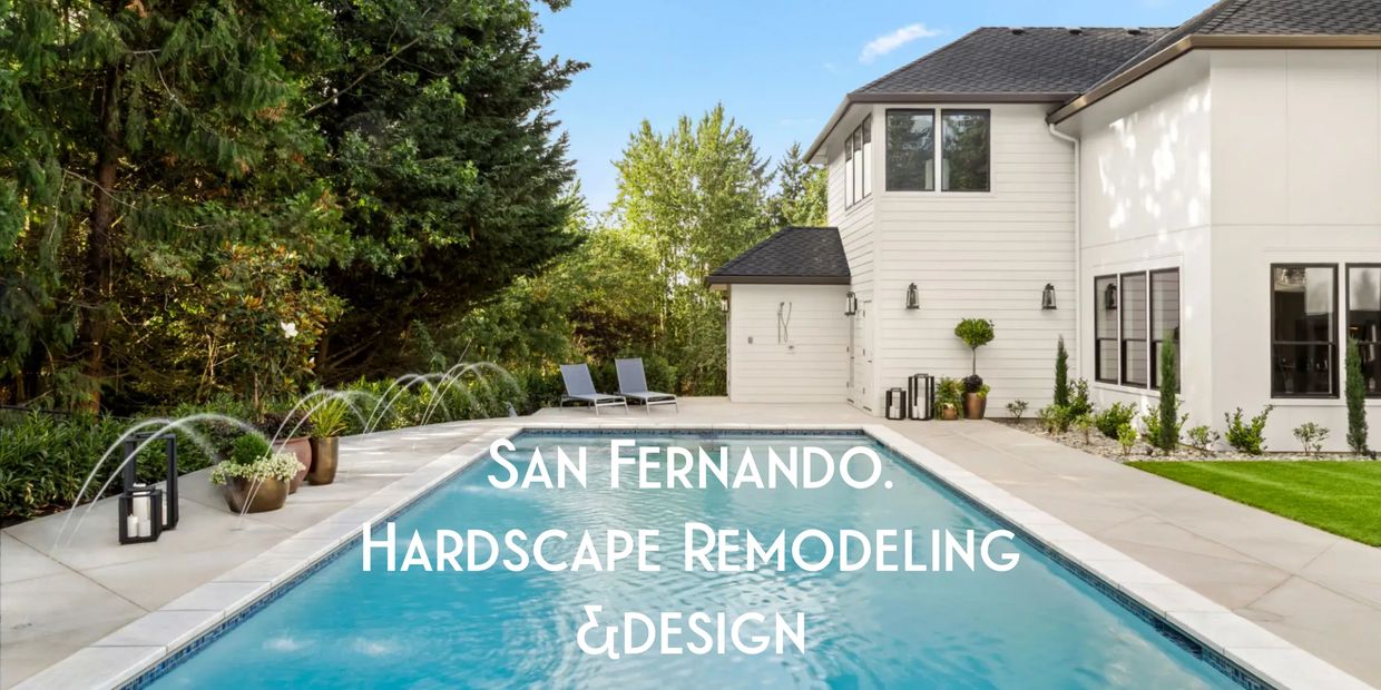 San Fernando Hardscape remodeling design and build , include pavers turf and pool remodeling 