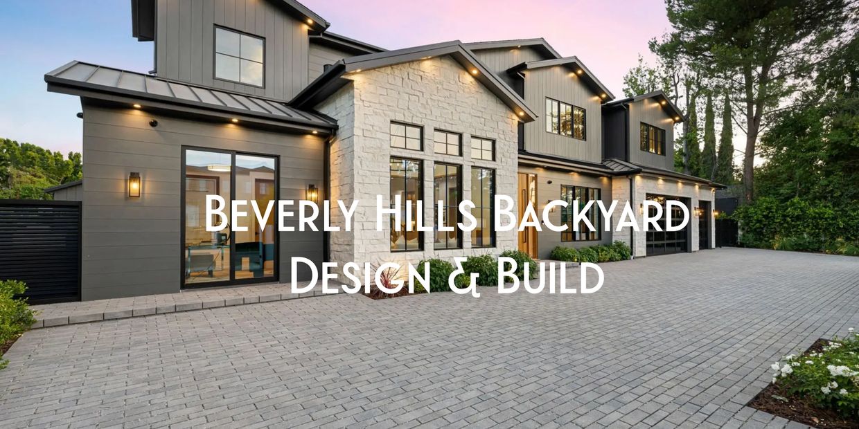 Beverly Hills Backyard Design and construction  remodeling include pavers and turf installation.