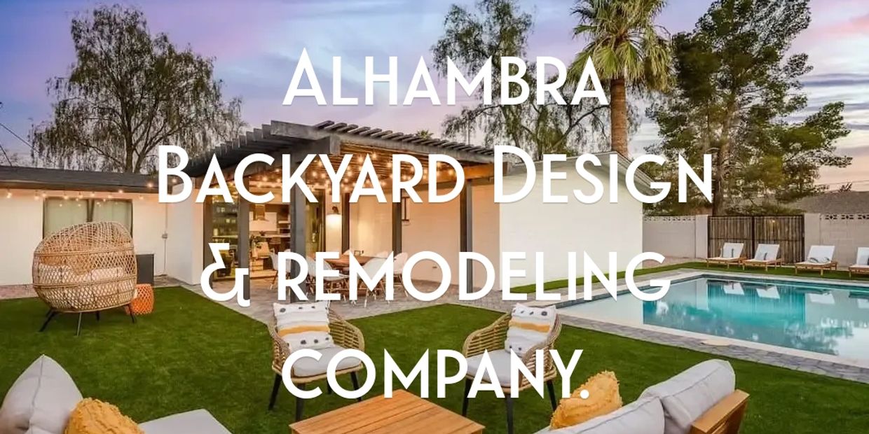  Alhambra Back yard remodeling and design include pavers and turf. 